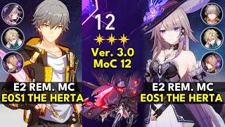 E2 Remembrance MC x The Herta True DMG | Memory of Chaos Floor 12 3 Stars | Honkai: Star Rail 3.0