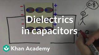 Dielectrics in capacitors | Circuits | Physics | Khan Academy