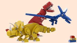 LEGO Dinosaurs: "Toy" Triceratops, Pteranodon, and T-Rex Showcase (plus Pteranodon Tutorial)