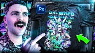 Design Vintage BOOTLEG RAP MERCH - Photoshop Tutorial 2023