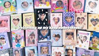 (re)setting up my mini kpop collect books (photocard binders)  30 random photocard collections !