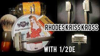 RHODES KRISS KROSS RAZOR | 1/ 2 DE Blade | A&E | Ever Ready | SHAVETTE AND Safety Razor IN ONE!