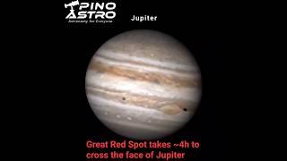 Jupiter's Great Red Spot: ~4h to rotate across the face of the planet #PinoAstro