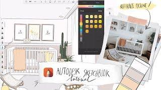 Autodesk Sketchbook on iPad Pro, Tutorial + Sketch a Space with me! :)