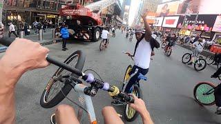 300 BIKES WHEELIE THRU TIMES SQUARE! * CRASHBOYS NYC RIDEOUT 2023 *