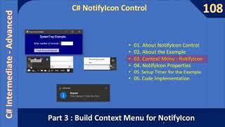 C# NotifyIcon Control | Part 3 - Build Context Menu | C# Advanced #108