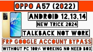 Oppo A57 2022 FRP Bypass Android 14 Oppo A57 CPH2387 Frp Bypass Android 12 Google Account Lock Reset