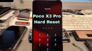 How to Hard reset Xiaomi Poco X3 Pro (M2102J20SG). Delete pin, pattern, password lock.