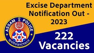 Assam Police Excise Recruitment 2023 | Assam Police Excise Constable New Vacancy 2023