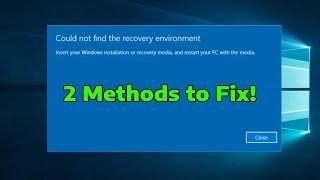How to Fix Could Not Find The Recovery Environment Windows 11 | Fix Can't reset Windows 10 8 & 7