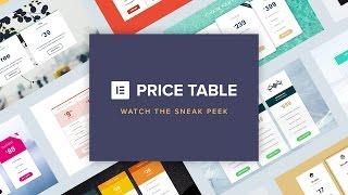 Elementor Price Table Sneak Peek (New Pro feature)