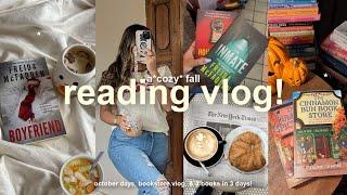 a cozy *FALL* reading vlog! relaxing october days, bookstore haul, & 3 books in 3 days!