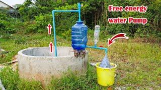 Free electricity | She make free energy water pump from deep-well no need electricity #diy #pipe