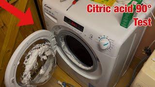 Candy Smart CS1482DE washing machine || Test wash: Citric acid 90°