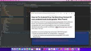 How to Fix Android Error No Matching Variant Of com android tools build gradle  Was Found in latest