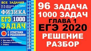 Задача 96. Глава 1. 1000 задач. Физика. ЕГЭ. Решение и разбор. Демидова. ГДЗ. Подготовка. Механика.