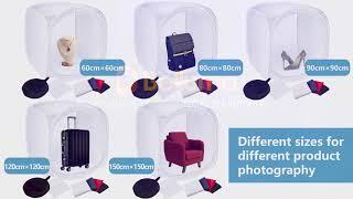 24''/60cm Photo Studio Shooting Tent Light Cube Diffusion Soft Box Kit with 4 Colors Backdrops