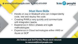 Cloud Integration Jobs | Mulesoft Jobs | Richardson, TX | Job ID: 37312 |