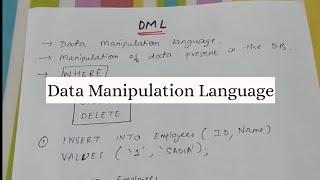 DML COMMANDS (DATA MANIPULATION LANGUAGE)