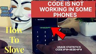 Phone Information & Usage Statistics Code #*#*4636*#*# Is Not Working In Some Phones - How To Fix