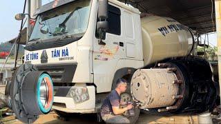 Repair and maintenance of rear axle of Howo 15 ton concrete mixer