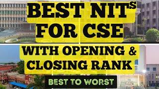 BEST NIT FOR CSE | TOP NITs FOR CSE | CSE PLACEMENTS | JOSAA CUTOFF | NIT CUTOFF | CSE