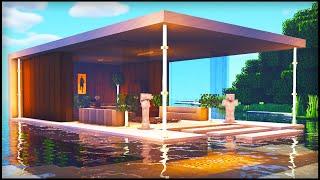 Minecraft Modern House on Water : How to build a Modern House Tutorial