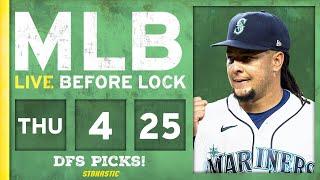 MLB DFS Picks Today 4/25/24: DraftKings & FanDuel Baseball Lineups | Live Before Lock