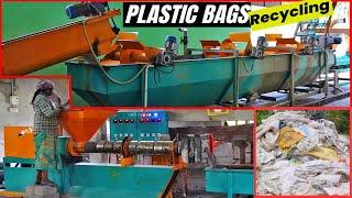 Waste Plastic bags recycling process and pellet reuse plant industry | Small Scale Industries