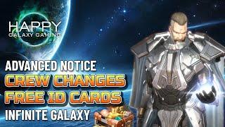 Infinite Galaxy - Free Legendary Crew ID Cards - Advanced Patch Notes