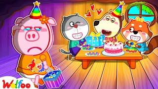 Nancy Feels Lonely! No One Joins Nancy's Birthday - Funny Stories for Kids  Wolfoo Kids Cartoon