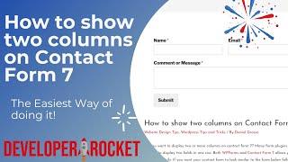 How to show two columns on Contact Form 7 - WordPress Tutorial
