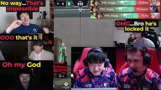 Valorant pros/streamers reacts to INSANE GAMEPLAY from Something, Jinggg | PRX vs TE Highlights |