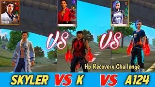 A124 vs k vs Skyler Best Character In Free Fire