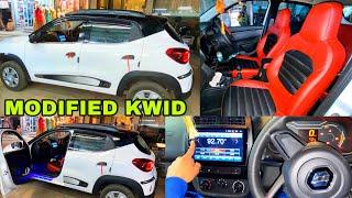 RENAULT KWID COMPLETE MODIFIED, ANDROID STEREO, BLACK ROOF, SEATCOVERS, INTERIOR LIGHTING| CARHUT