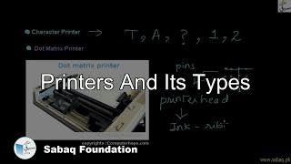 Printers And Its Types, Computer Science Lecture | Sabaq.pk