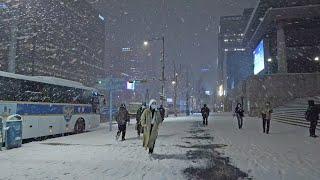 [4K] Heavy Snow in Seoul