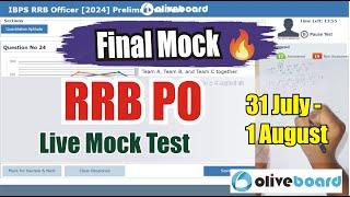 Oliveboard RRB PO Live Mock Test  | 31 July - 1 Aug | How to Attempt Mock #rrbpo2024 #oliveboard