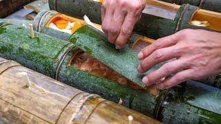 Bamboo Tube BBQ！Cut Bamboo to Make Bamboo Tube Rice Meal - Taiwanese Street Food