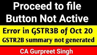 Error in filing GSTR-3B of Oct 20, How to file GSTR-3B of Oct 20 with GSTR-2B