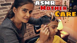 Mother Care Head Massage | Cosmic Lady Gentle Head Massage to his Son - Asmr Indian Massage