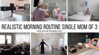 REALISTIC SICK MORNING ROUTINE // SINGLE MOM OF 3 // Jessica Tull