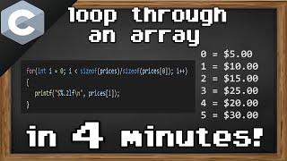 C print an array with loop 