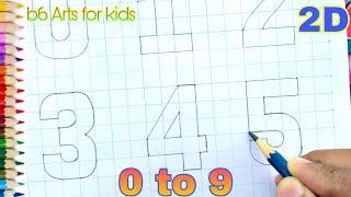 Number Drawing 0 to 9 full tutorial video | 0-9 Number Drawing for Students/Beginners