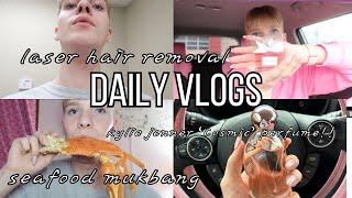 daily vlogs!! laser hair removal, new nails & hair, seafood mukbang 