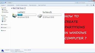 How to create partitions in Windows computer