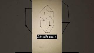 How to Draw 3D S Letter #3D drawing  #shortsfeed  #viral