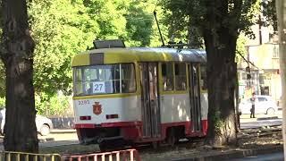 Odessa tram Tatra T3R.P No. 3293. The most colorful transport on the Black Sea coast.