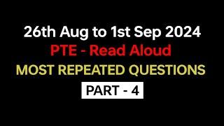 PTE Speaking Read Aloud (Part-4) Aug 2024 - Exam Prediction / read aloud pte.  #beatthepte