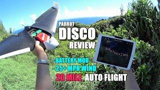 PARROT DISCO - Review Part 3 - [20 Mile Waypoint Flight / Battery Mod / Crash Test]